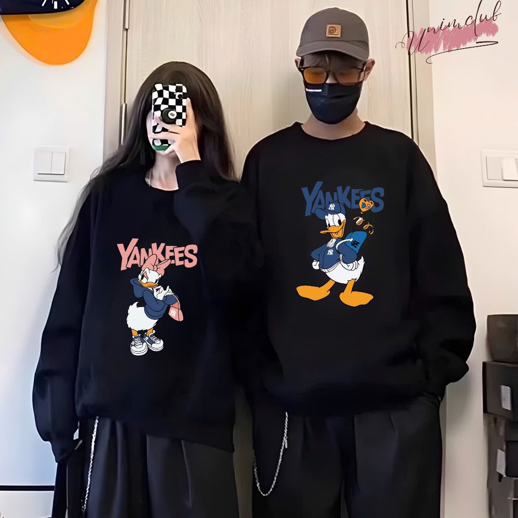 [Nỉ Chân Cua] Áo Đôi Sweater Gấu NY Đội Mũ Giơ Tay Vải Nỉ Chân Cua Cao Cấp Unim Store SWT10