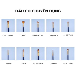 Bộ 10 Cọ Vẽ  Màu Nước Màu Bột Acrylic Gouache Chuyên Nghiệp Vẽ Tranh Tô Màu Phác Hoạ Cụ Đa Dạng Kích Thước Đầu Cọ