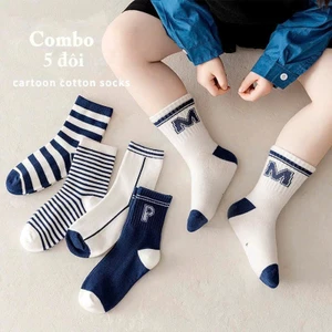 Combo 5 đôi tất chân bé trai hàng dệt kim mềm mại ấm áp họa tiết siêu xinh- Maruka Fashion
