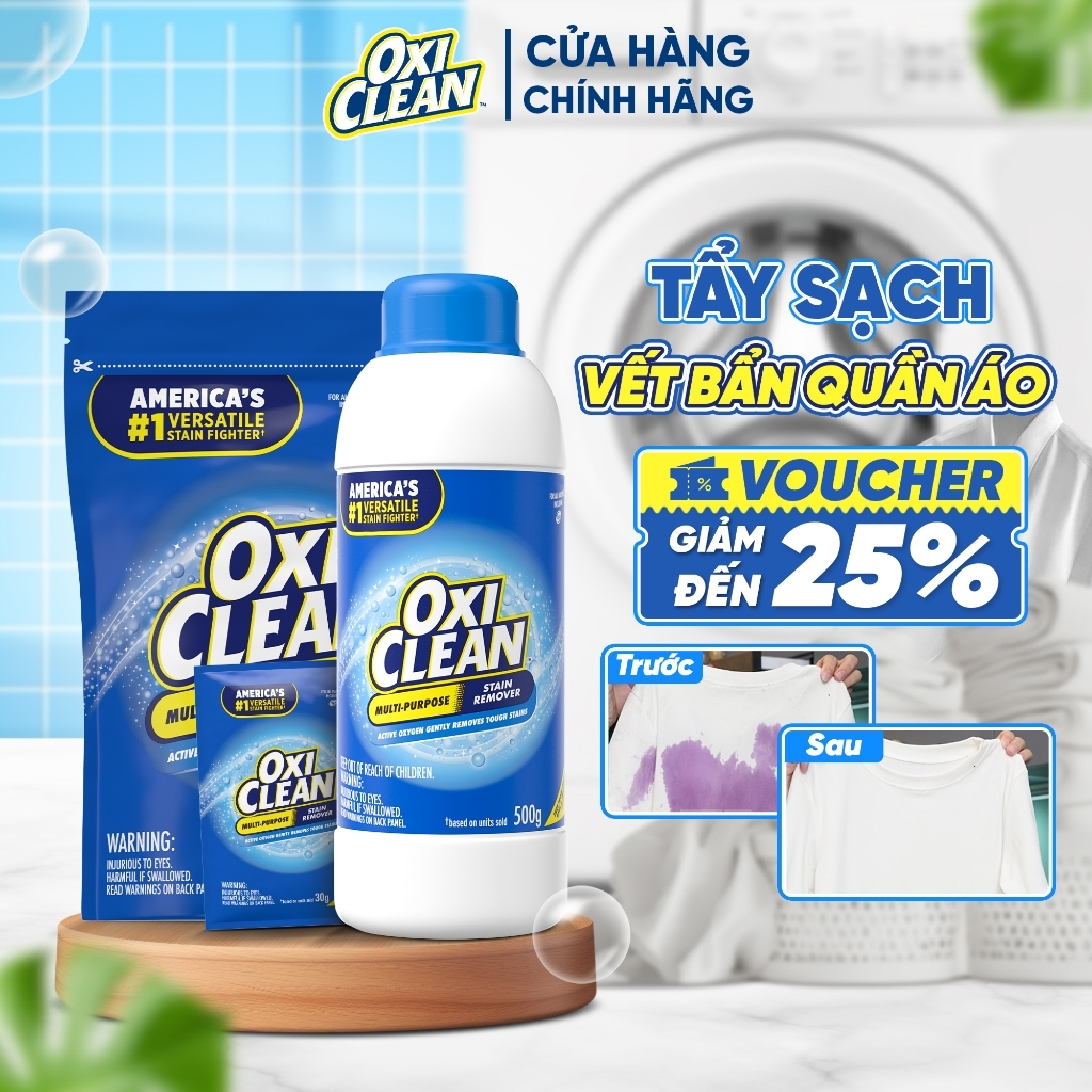 Bột Tẩy Quần Áo Oxiclean Làm Sạch Vết Bẩn Ố Vàng Vết Bẩn Lâu Ngày Mà Không Làm Phai Màu Quần Áo