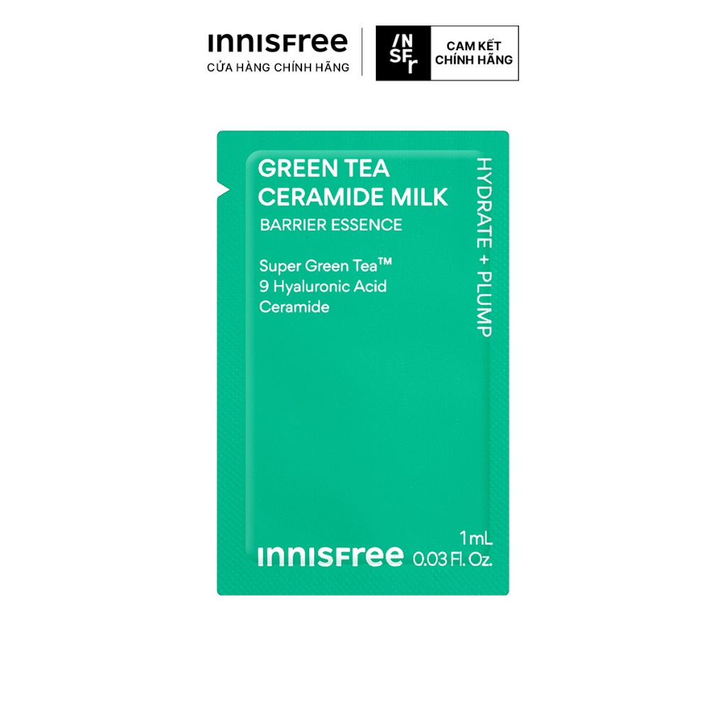 (Quà tặng không bán) Toner dạng sữa cấp ẩm, phục hồi INNISFREE Green Tea Ceramide Milk 1ml