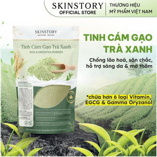 BỘT TINH CÁM GẠO TRÀ XANH nguyên chất 100%, sáng da, tẩy da chết, giảm mụn cám, Skinstory, 100% thiên nhiên