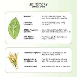 BỘT TINH CÁM GẠO TRÀ XANH nguyên chất 100%, sáng da, tẩy da chết, giảm mụn cám, Skinstory, 100% thiên nhiên