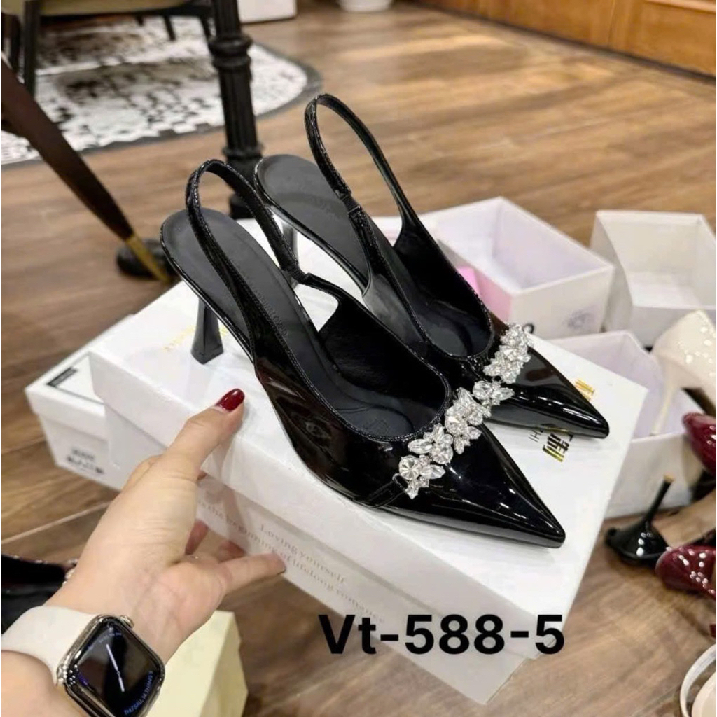 Sục chun đá xích tai thỏ, Giày mũi nhọn 5p 7p hách dáng - Freeship toàn quốc