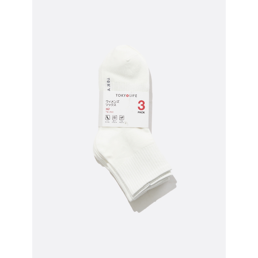Pack 3 Tất chân Nữ cổ trung mềm nhẹ giữ ấm kháng khuẩn TOKYOLIFE 40000668