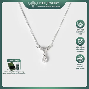 Dây chuyền bạc nữ TLEE Princess Tears hình giọt nước lấp lánh D0129