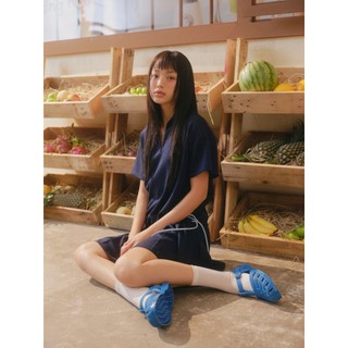 Đầm suông OLV liền cổ V năng động Navy V Neck Pleated Mini Set phù hợp đi chơi đi làm