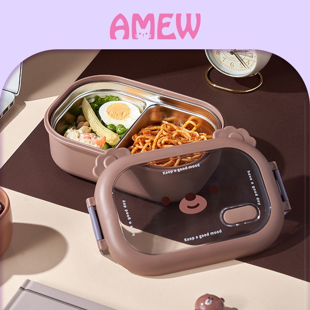 [AMEW] Hộp đựng cơm giữ nhiệt inox gấu nâu BROWNY | Shopee Việt Nam