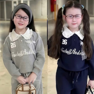 Bộ nỉ 2 da phối cổ ren cho bé gái (10-40kg) đi học đi chơi