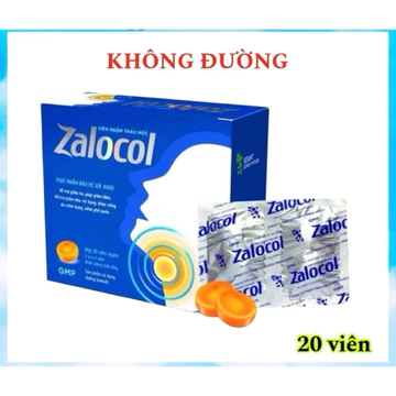 Kẹo Ngậm Ho Zalocol không đường - Giảm Ho Khàn Tiếng, Đau Rát Họng,Tiêu Đờm, Hỗ Trợ Hô Hấp Trên Hộp 20 Viên