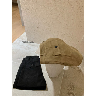 𝐏𝐡𝐢𝐞𝐧 | (Sẵn Nâu) W7587 Quần Short Da Lộn Túi Trước Sau Trơn Màu Tây