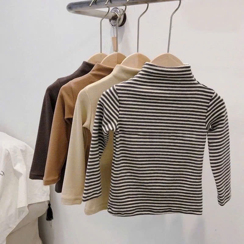 Áo giữ nhiệt QC cao cấp cổ cao chất nỉ zip cotton lót nỉ dày dặn cho bé trai bé gái 8-32kg mesocshop