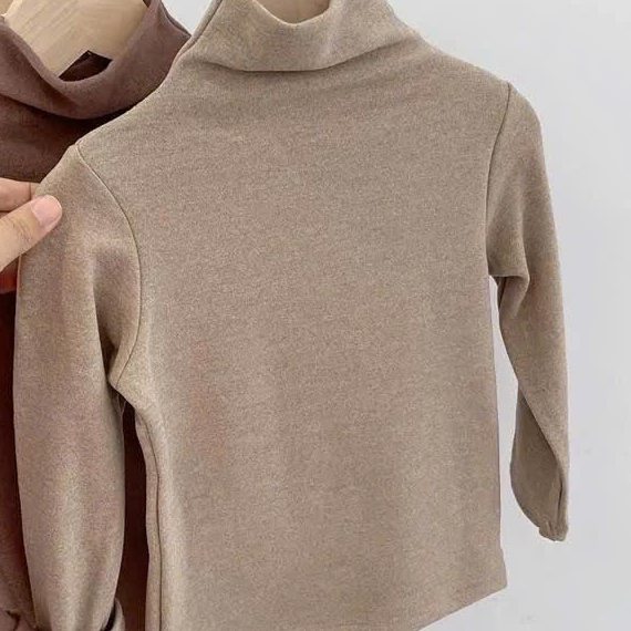 Áo giữ nhiệt QC cao cấp cổ cao chất nỉ zip cotton lót nỉ dày dặn cho bé trai bé gái 8-32kg mesocshop