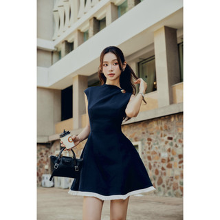 [Best Seller] Đầm Ngắn Sleeveless Pleated Hem Detail , Chất Vải Cotton Hàn Thoải Mái ,WDN141, SOME HOW STORE