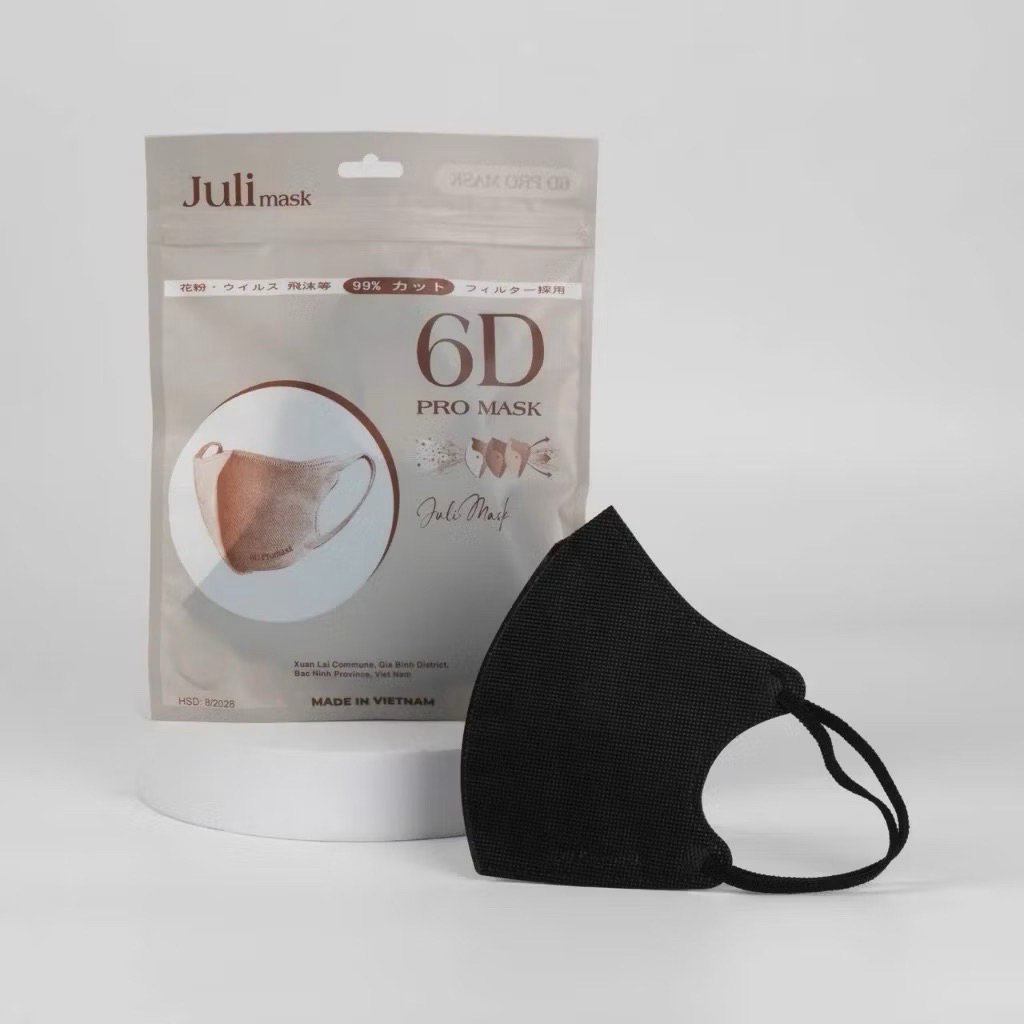 [ Mua 100c Tặng 20c ] Khẩu trang kháng khuẩn 6D JULI Promask thời trang, mỏng nhẹ, không đau tai