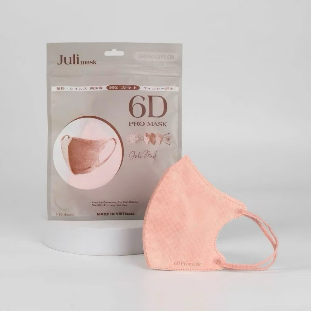[ Mua 100c Tặng 20c ] Khẩu trang kháng khuẩn 6D JULI Promask thời trang, mỏng nhẹ, không đau tai