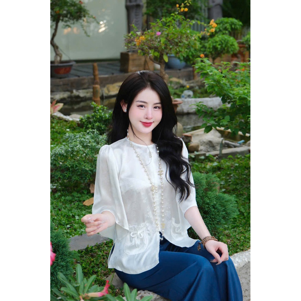 (Đồ Lam Cao Cấp Loại 1) Đồ lam pháp phục đi chùa cho nữ ,chất lụa tiểu thư | Đồ Lam An Nhiên