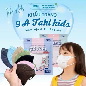 Thùng 100 Chiếc Khẩu Trang 9a cho bé Taki, 4 Lớp, Kháng Khuẩn, Chống Nắng Toàn Diện