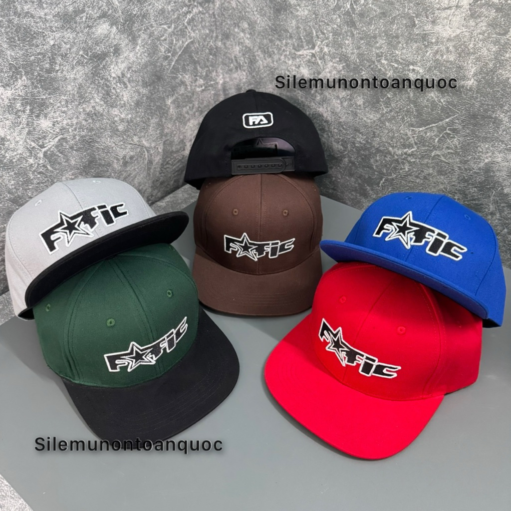 Mũ hiphop mang ngược nam nữ - Nón lưỡi trai mỏ bằng thêu FATIC sao phối khoá nhựa bấm siêu đẹp thời trang