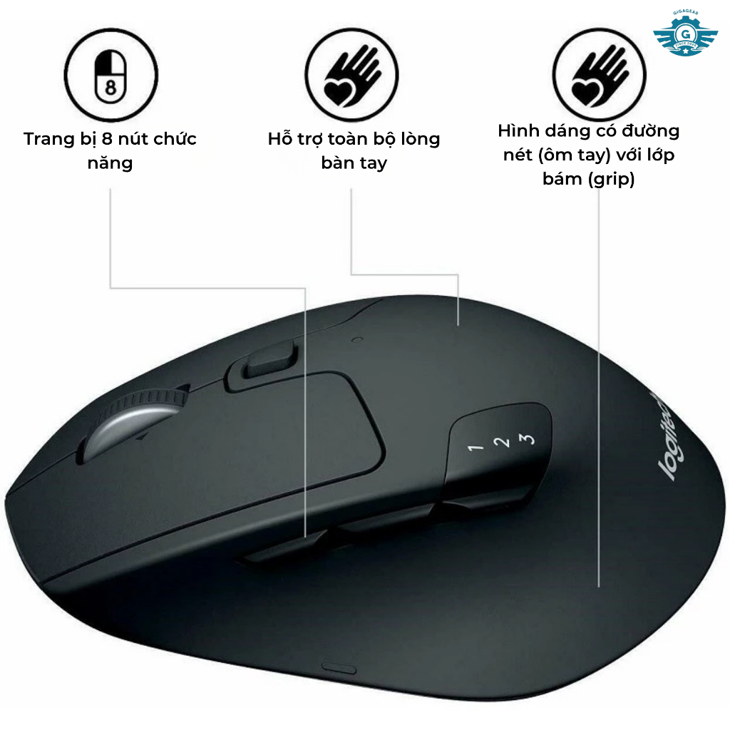[🔰Chính Hãng] Chuột Không Dây Logitech M720 Triathlon – Multi-Device, Công Thái Học, Đa Tác Vụ, Bền | BigBuy360 - bigbuy360.vn