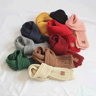 Khăn Len Cho Bé Dệt Gân Mềm Mịn Giữ Ấm Mùa Đông – Khăn Quàng Cổ Trẻ Em Nhiều Màu Dễ Thương
