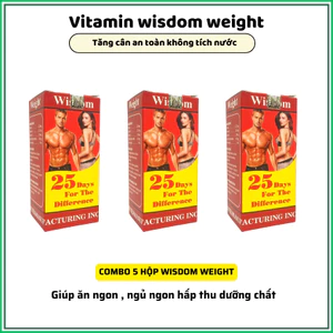 3 hộp vitamin wisdom weight hỗ trợ ăn ngon ngủ ngon, hấp thu tối đa dưỡng chất giúp tăng cân hiệu quả an toàn