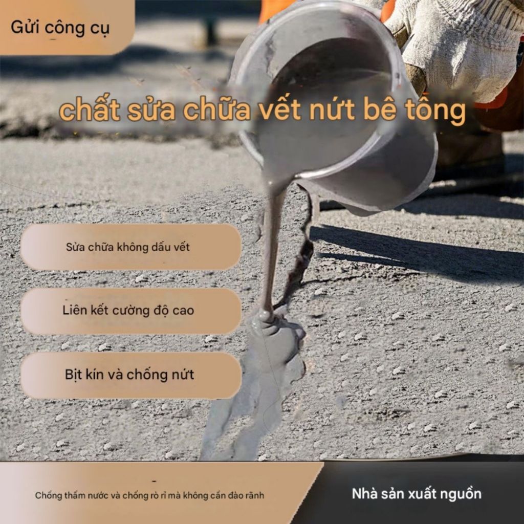 1kg Vữa rót tự chảy khô nhanh chống thấm tự len vào vết nứt chống nứt |Sửa Chữa Vết Nứt Bê Tông Khô Nhanh Chống Thấm