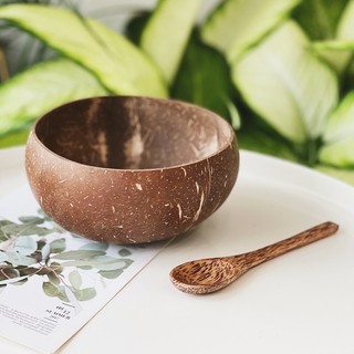 [1 Bộ]  Chén + Muỗng Gáo Dừa Pha Bột Mặt Nạ 100% Tự Nhiên, An Toàn
