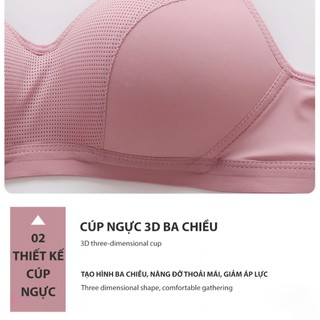 Áo Ngực Nữ Không Gọng 3D Định Hình — Cúp Mỏng Nâng, Co Giãn Êm Ái, Dây Điều Chỉnh, 4 Móc