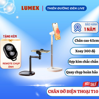 Giá Đỡ Điện Thoại Để Bàn T10/JC01 - Hỗ Trợ Quay 360°, Hợp Kim Nhôm Chắc Chắn, Chiều cao 30-45cm
