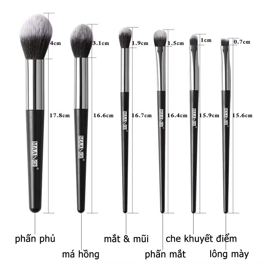 Bộ cọ 6 cây MAANGE lông mềm mịn MAG5728 | NHÍM HOUSE