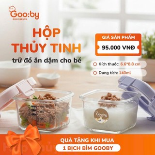Hộp Thủy Tinh Nắp Dẻo Đựng Thực Phẩm Cốc Nấu Cháo Trữ Đông Đồ Ăn Dặm Cho Bé 140ml -bimbexinhhn