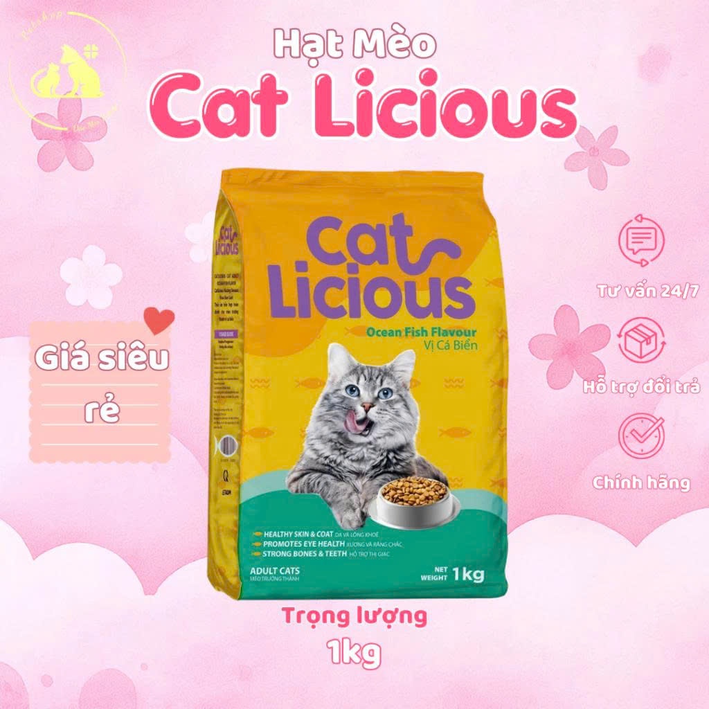 Hạt CatLicious Cho Mèo Mọi Lứa Tuổi Công Thức Đặc Biệt Từ Thịt Tươi, Cá Biển, Giảm Rụng Lông - PUPET