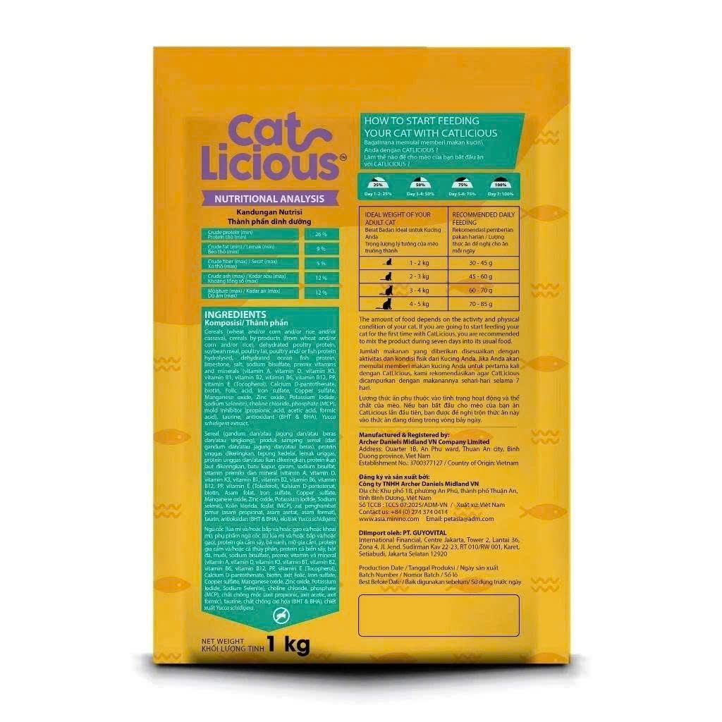 Hạt CatLicious Cho Mèo Mọi Lứa Tuổi Công Thức Đặc Biệt Từ Thịt Tươi, Cá Biển, Giảm Rụng Lông - PUPET