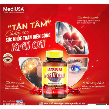 Dầu nhuyễn thể Mediusa krill oil hộp 30 - 60 viên nhập khẩu mỹ