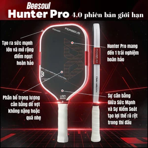Vợt Pickleball Beesoul Hunter Pro 16mm Power4.0 Siêu Công và Kiểm Soát hoàn hảo tặng kèm quà Tặng