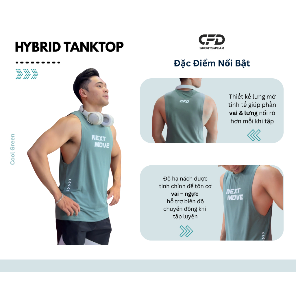 [Deal Hot] Áo Gym Nam TankTop Form Body, CFD Hybrid Tôn Dáng, Thoáng Khí Nhanh Khô