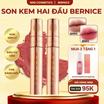 Son kem lì Bernice vỏ hai đầu cọ, son kem nhung mịn lì Baby Sexy
