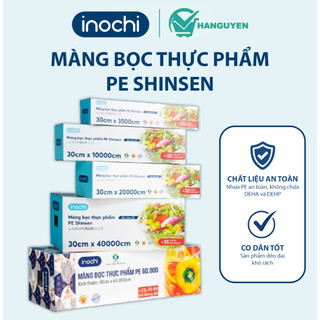 Màng bọc thực phẩm PE Shinsen Inochi – nhựa PE an toàn, dẻo dai, giữ thực phẩm tươi lâu, có dao cắt tiện lợi