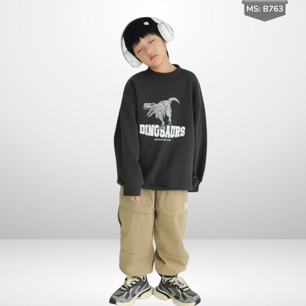 Áo Nỉ Cotton Sweater Thu Đông Cho Bé Trai, Bé Gái, Áo Nỉ Bông Form Rộng B763 | JJ Kids Fashion