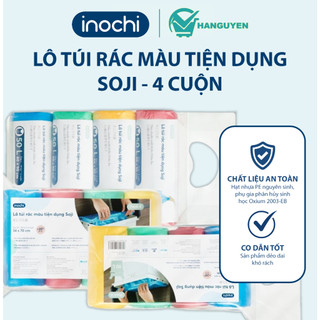 Lô túi rác màu tiện dụng Inochi Soji 4 cuộn – dẻo dai, khó rách, không mùi, thân thiện môi trường