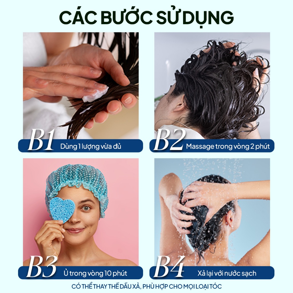 Kem ủ tóc Nano Collagen IKACHI kem hấp dầu phục hồi hư tổn cho tóc siêu mềm mượt, chắc khoẻ 1000ml