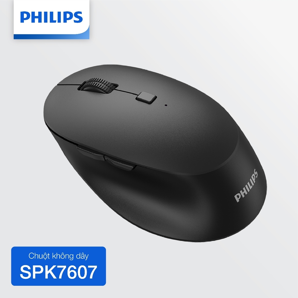 Chuột không dây Philips SPK7607 Chính Hãng – Kết nối 2.4GHz ổn định, pin lâu, dùng cho laptop, PC