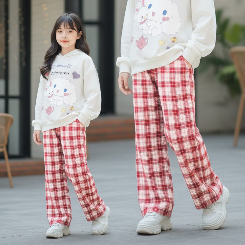 Quần suông kẻ cho bé gái size đại BEESHOP KM0014