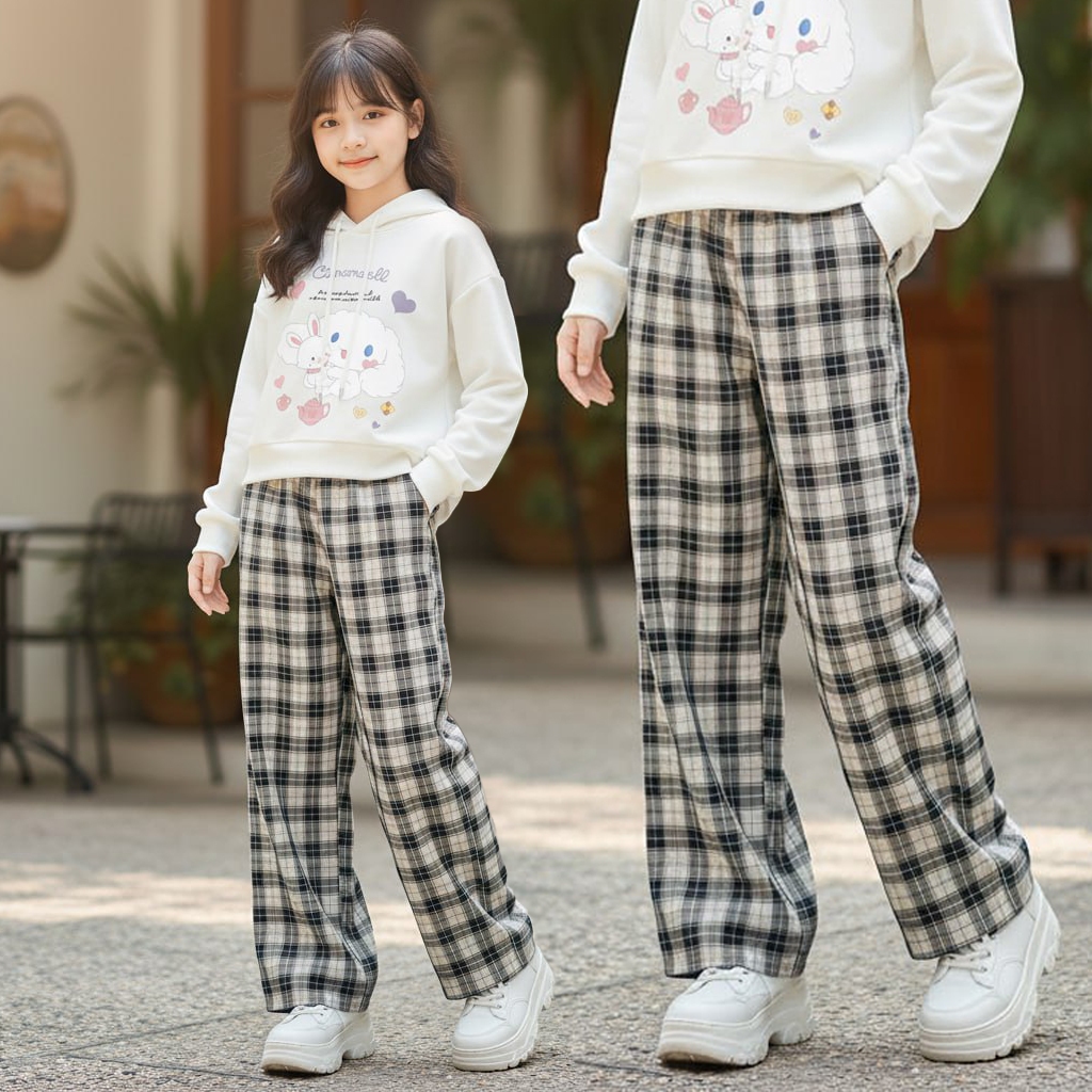 Quần suông kẻ cho bé gái size đại BEESHOP KM0014
