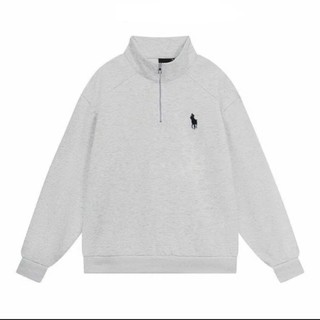 Áo Sweater Unisex Cổ Khóa Thêu Ngựa Vải Nỉ 2 Da Form Rộng 2025