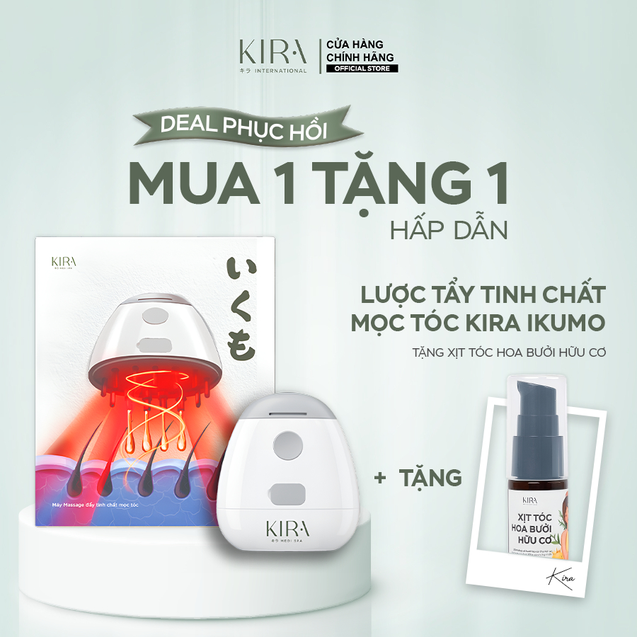 Lược Massage Đẩy Tinh Chất Móc Tóc - KIRA IKUMO Đả thông kinh mạch, Thư giãn da đầu, Ngăn rụng tóc