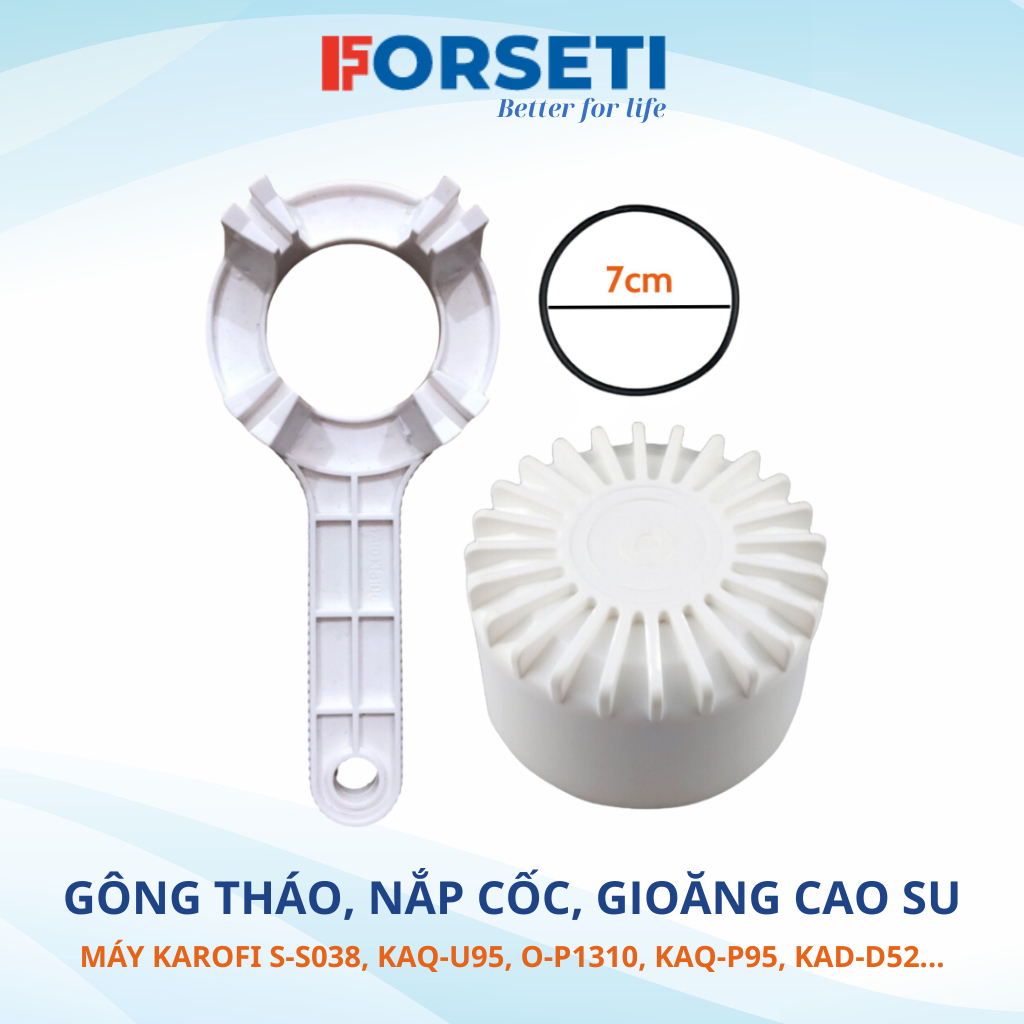 Gông Tháo, Nắp Cốc Lọc Và Gioăng cho Máy Lọc Nước KAROFI Model S-S038, KAQ-U95, O-P1310, KAD-D52 Và Nhiều Model Khác