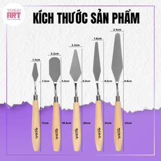 [Hỏa tốc HCM] Bộ 5 Bay Pha Màu Thép Không Gỉ Cán Gỗ Và Nhựa Dẻo Mont Marte