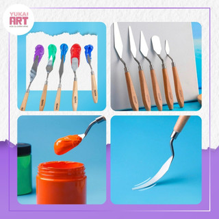 [Hỏa tốc HCM] Bộ 5 Bay Pha Màu Thép Không Gỉ Cán Gỗ Và Nhựa Dẻo Mont Marte